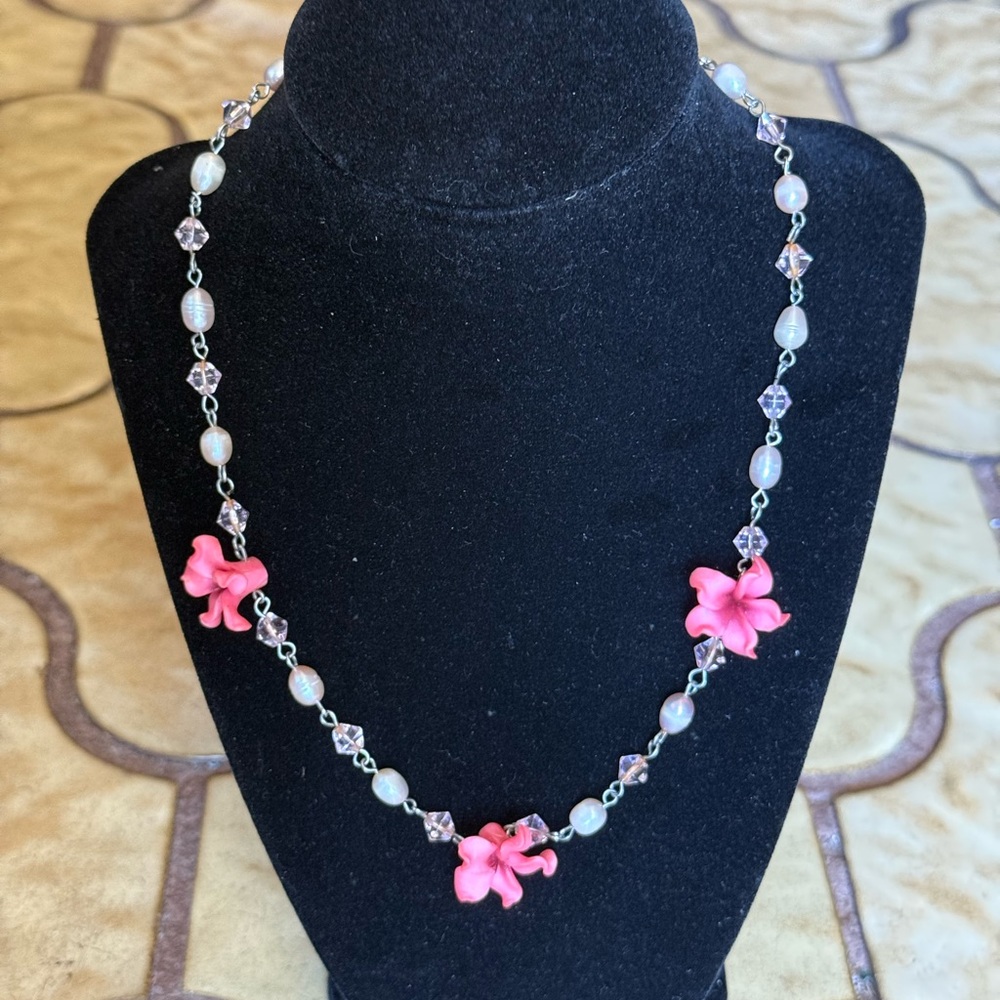 Pink Floral Necklace